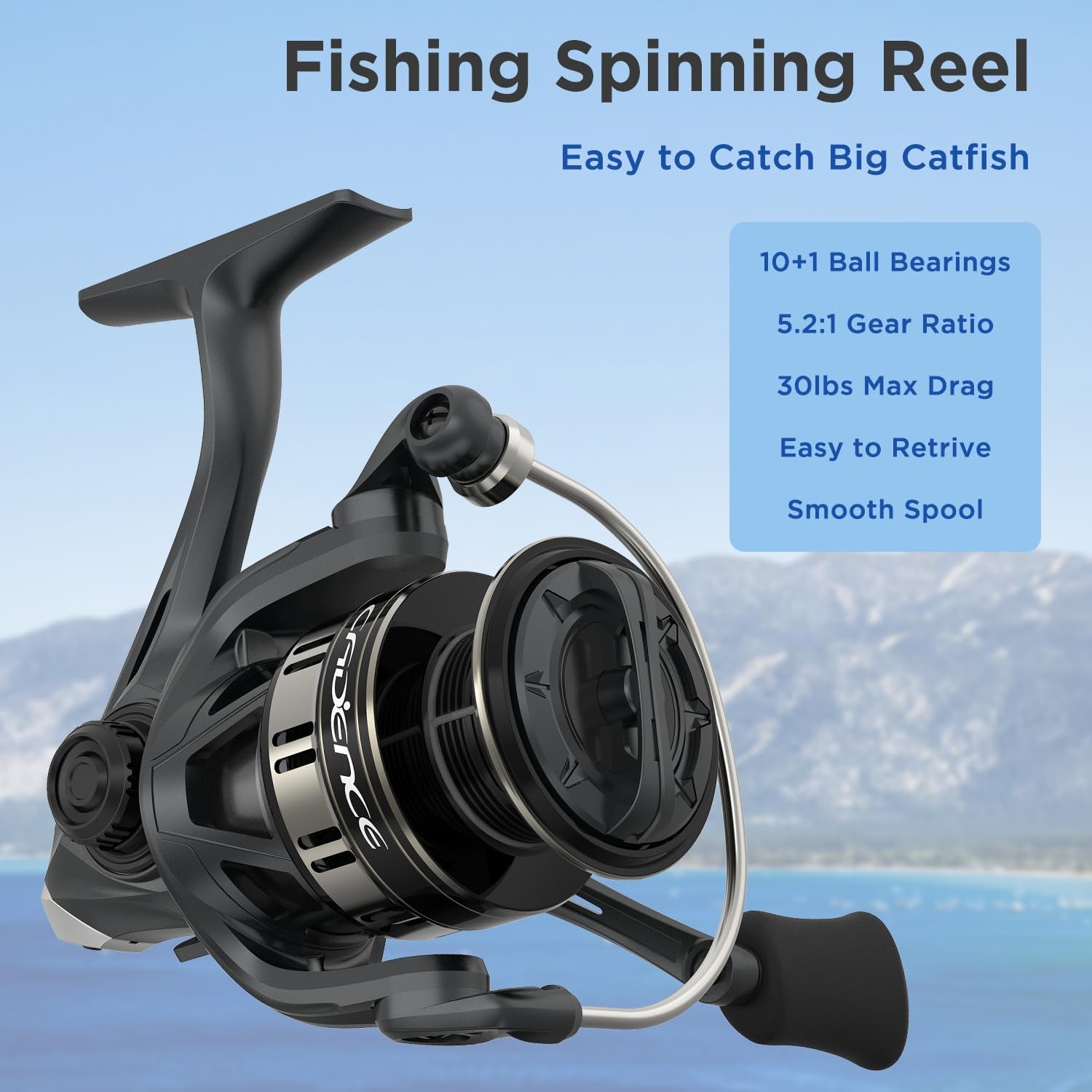 [2025 Silky]  Ideal Spinning Reel, Super Smooth Fishing Reel with 10 + 1 BB for Freshwater, Durable and Powerful Reel with 30Lbs Max Drag & 6.2:1, Great Value& Tuned Performance