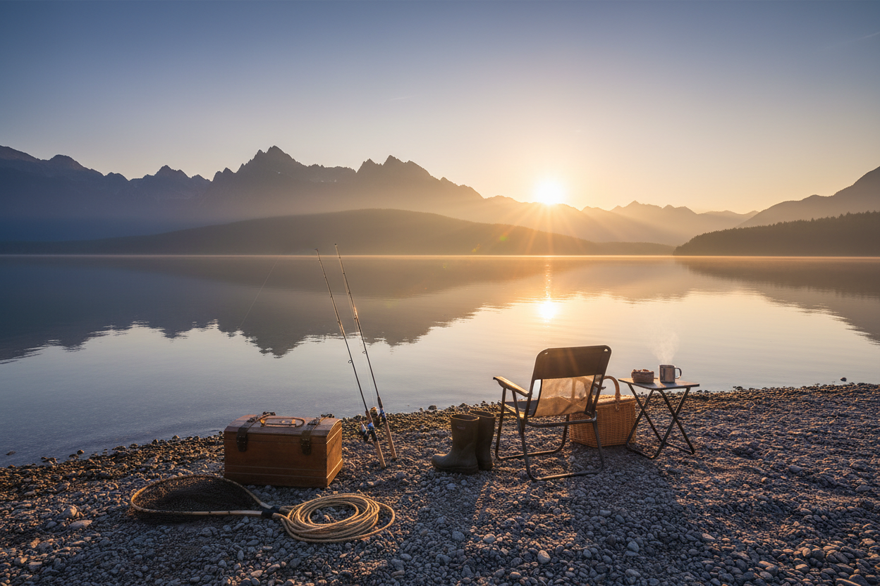 Fishing scene hero banner